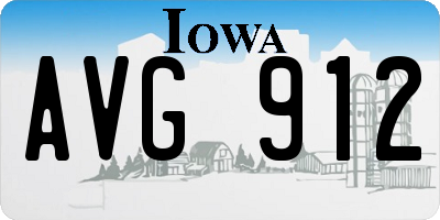 IA license plate AVG912