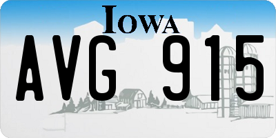 IA license plate AVG915