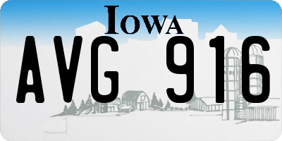 IA license plate AVG916