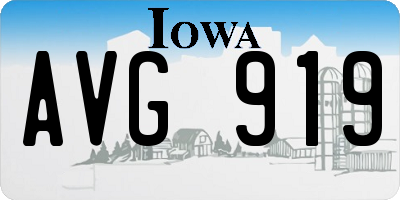 IA license plate AVG919