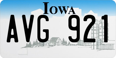 IA license plate AVG921