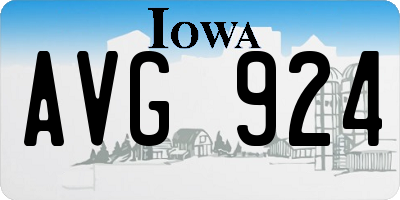IA license plate AVG924