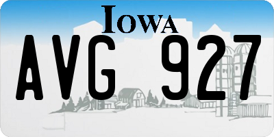 IA license plate AVG927