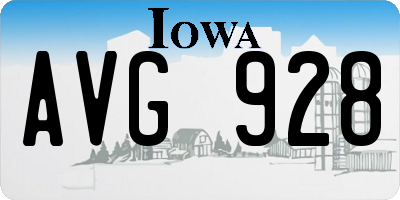 IA license plate AVG928