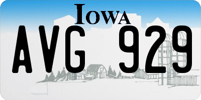 IA license plate AVG929