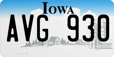 IA license plate AVG930