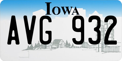 IA license plate AVG932