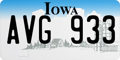 IA license plate AVG933