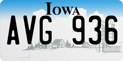IA license plate AVG936