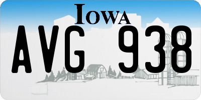 IA license plate AVG938