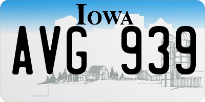 IA license plate AVG939