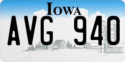 IA license plate AVG940