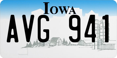 IA license plate AVG941