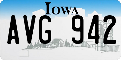 IA license plate AVG942