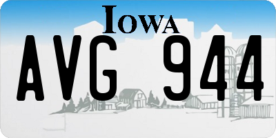 IA license plate AVG944