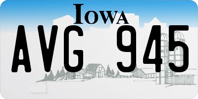 IA license plate AVG945