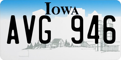 IA license plate AVG946
