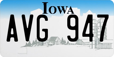 IA license plate AVG947