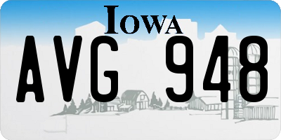 IA license plate AVG948
