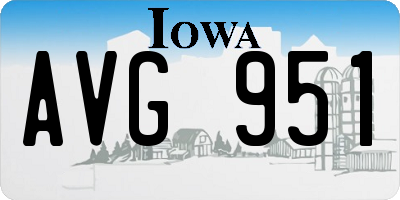 IA license plate AVG951