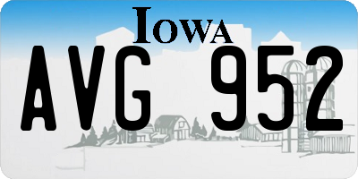 IA license plate AVG952