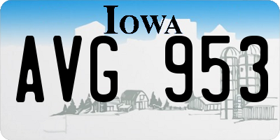IA license plate AVG953
