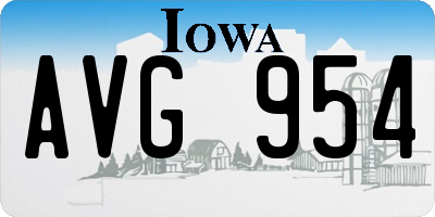 IA license plate AVG954