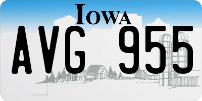 IA license plate AVG955