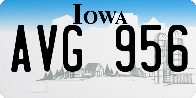 IA license plate AVG956