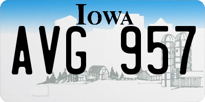 IA license plate AVG957