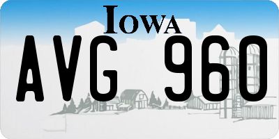 IA license plate AVG960