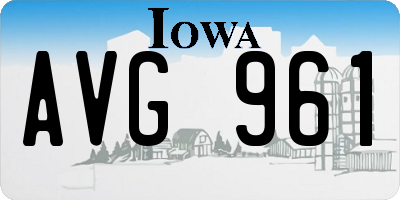 IA license plate AVG961