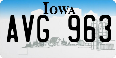 IA license plate AVG963