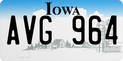 IA license plate AVG964