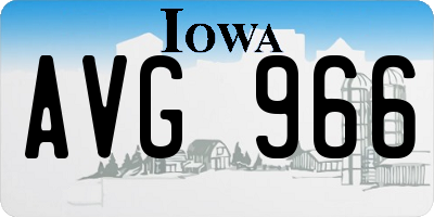 IA license plate AVG966