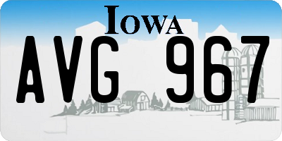 IA license plate AVG967