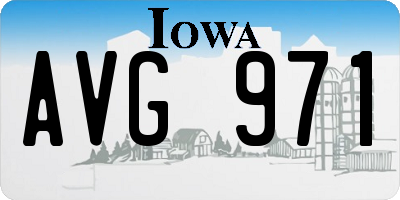 IA license plate AVG971