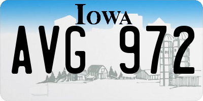 IA license plate AVG972