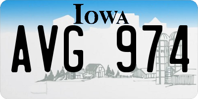 IA license plate AVG974