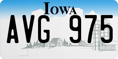 IA license plate AVG975