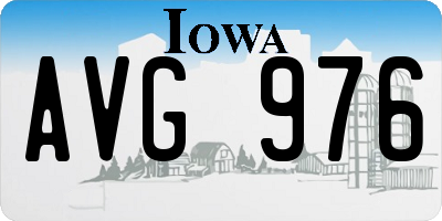 IA license plate AVG976