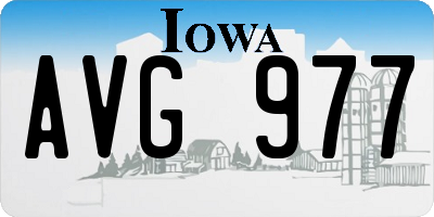 IA license plate AVG977