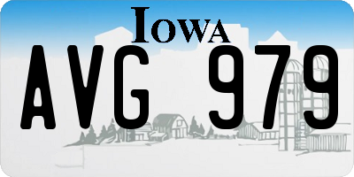 IA license plate AVG979