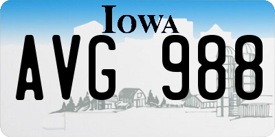 IA license plate AVG988