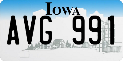 IA license plate AVG991