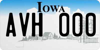 IA license plate AVH000