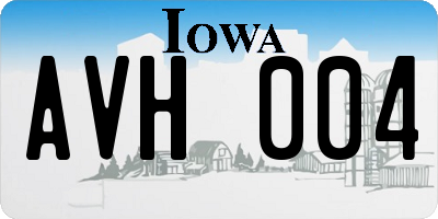 IA license plate AVH004