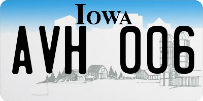 IA license plate AVH006