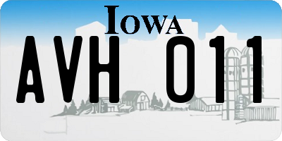 IA license plate AVH011
