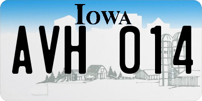 IA license plate AVH014